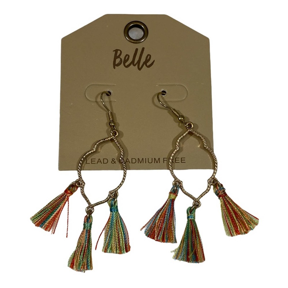 Belle Boutique Rainbow Fringe Dangle Earrings